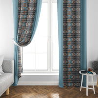 African Ndebele Traditional Attire Window Curtain Blue Ndebele Stripe