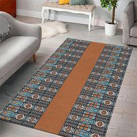 African Ndebele Traditional Attire Area Rug Brown Ndebele Stripe