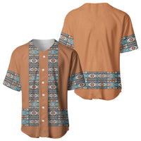 African Ndebele Traditional Attire Baseball Jersey Brown Ndebele Stripe