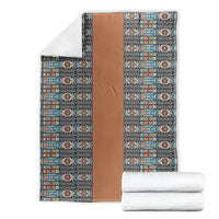 African Ndebele Traditional Attire Blanket Brown Ndebele Stripe