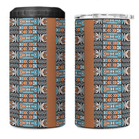 African Ndebele Traditional Attire 4 in 1 Can Cooler Tumbler Brown Ndebele Stripe