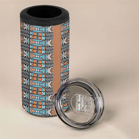 African Ndebele Traditional Attire 4 in 1 Can Cooler Tumbler Brown Ndebele Stripe