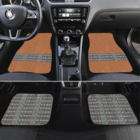 African Ndebele Traditional Attire Car Mats Brown Ndebele Stripe