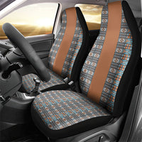 African Ndebele Traditional Attire Car Seat Cover Brown Ndebele Stripe