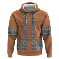 African Ndebele Traditional Attire Hoodie Brown Ndebele Stripe