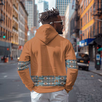 African Ndebele Traditional Attire Hoodie Brown Ndebele Stripe