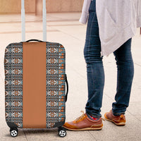 African Ndebele Traditional Attire Luggage Cover Brown Ndebele Stripe