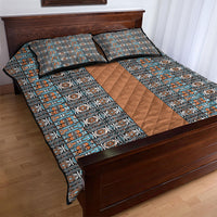African Ndebele Traditional Attire Quilt Bed Set Brown Ndebele Stripe
