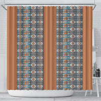African Ndebele Traditional Attire Shower Curtain Brown Ndebele Stripe