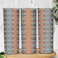 African Ndebele Traditional Attire Skinny Tumbler Brown Ndebele Stripe