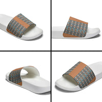 African Ndebele Traditional Attire Slide Sandals Brown Ndebele Stripe