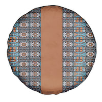 African Ndebele Traditional Attire Spare Tire Cover Brown Ndebele Stripe