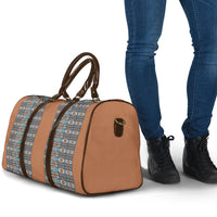 African Ndebele Traditional Attire Travel Bag Brown Ndebele Stripe