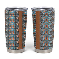 African Ndebele Traditional Attire Tumbler Cup Brown Ndebele Stripe