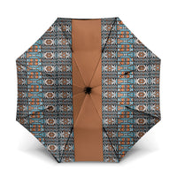 African Ndebele Traditional Attire Umbrella Brown Ndebele Stripe