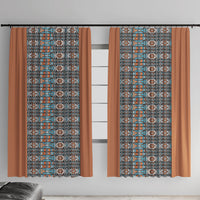 African Ndebele Traditional Attire Window Curtain Brown Ndebele Stripe