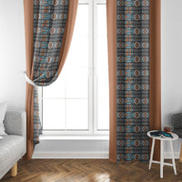 African Ndebele Traditional Attire Window Curtain Brown Ndebele Stripe