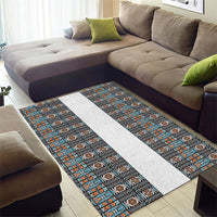 African Ndebele Traditional Attire Area Rug White Ndebele Stripe