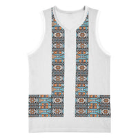 African Ndebele Traditional Attire Basketball Jersey White Ndebele Stripe