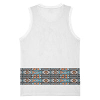 African Ndebele Traditional Attire Basketball Jersey White Ndebele Stripe