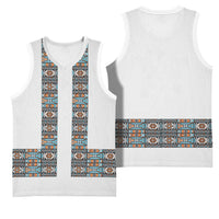 African Ndebele Traditional Attire Basketball Jersey White Ndebele Stripe