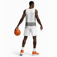 African Ndebele Traditional Attire Basketball Jersey White Ndebele Stripe