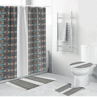 African Ndebele Traditional Attire Bathroom Set White Ndebele Stripe