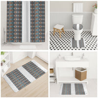African Ndebele Traditional Attire Bathroom Set White Ndebele Stripe
