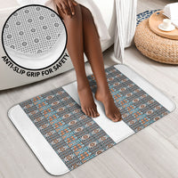 African Ndebele Traditional Attire Bathroom Set White Ndebele Stripe