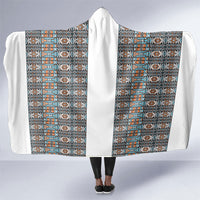 African Ndebele Traditional Attire Hooded Blanket White Ndebele Stripe