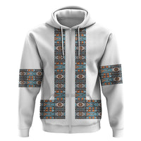 African Ndebele Traditional Attire Hoodie White Ndebele Stripe