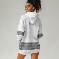 African Ndebele Traditional Attire Hoodie Dress White Ndebele Stripe