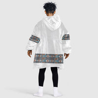 African Ndebele Traditional Attire Kid Wearable Blanket Hoodie White Ndebele Stripe