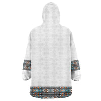 African Ndebele Traditional Attire Kid Wearable Blanket Hoodie White Ndebele Stripe
