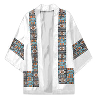 African Ndebele Traditional Attire Kimono White Ndebele Stripe