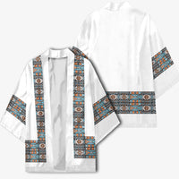 African Ndebele Traditional Attire Kimono White Ndebele Stripe