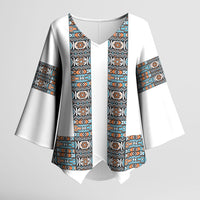 African Ndebele Traditional Attire Kimono Sleeve Blouse White Ndebele Stripe