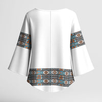 African Ndebele Traditional Attire Kimono Sleeve Blouse White Ndebele Stripe