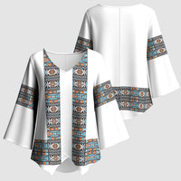 African Ndebele Traditional Attire Kimono Sleeve Blouse White Ndebele Stripe