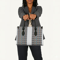 African Ndebele Traditional Attire Leather Bag White Ndebele Stripe