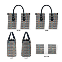 African Ndebele Traditional Attire Leather Bag White Ndebele Stripe