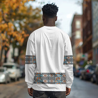 African Ndebele Traditional Attire Long Sleeve Shirt White Ndebele Stripe