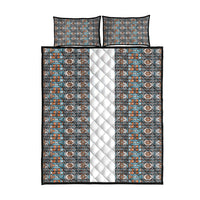 African Ndebele Traditional Attire Quilt Bed Set White Ndebele Stripe