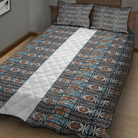 African Ndebele Traditional Attire Quilt Bed Set White Ndebele Stripe