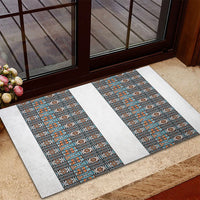 African Ndebele Traditional Attire Rubber Doormat White Ndebele Stripe
