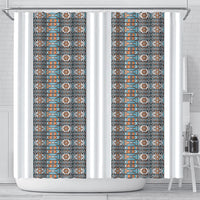 African Ndebele Traditional Attire Shower Curtain White Ndebele Stripe