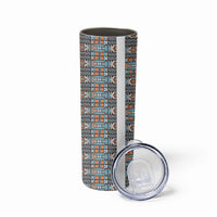 African Ndebele Traditional Attire Skinny Tumbler White Ndebele Stripe