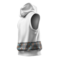 African Ndebele Traditional Attire Sleeveless Hoodie White Ndebele Stripe