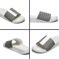 African Ndebele Traditional Attire Slide Sandals White Ndebele Stripe