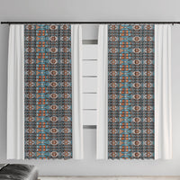 African Ndebele Traditional Attire Window Curtain White Ndebele Stripe